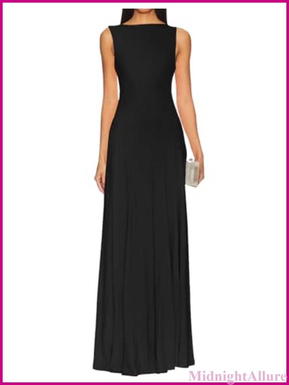 Sleeveless Maxi Dress Crew Neck High Waist Cocktail Party Tank Dress